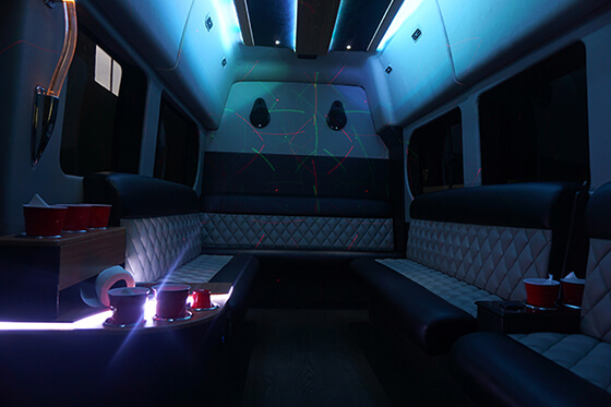 inside an amazing party bus