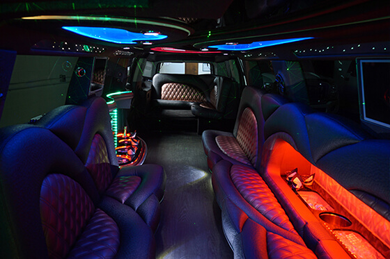 leather seats in our stretch limousines