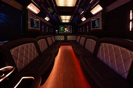 floors in our Indy party bus rentals